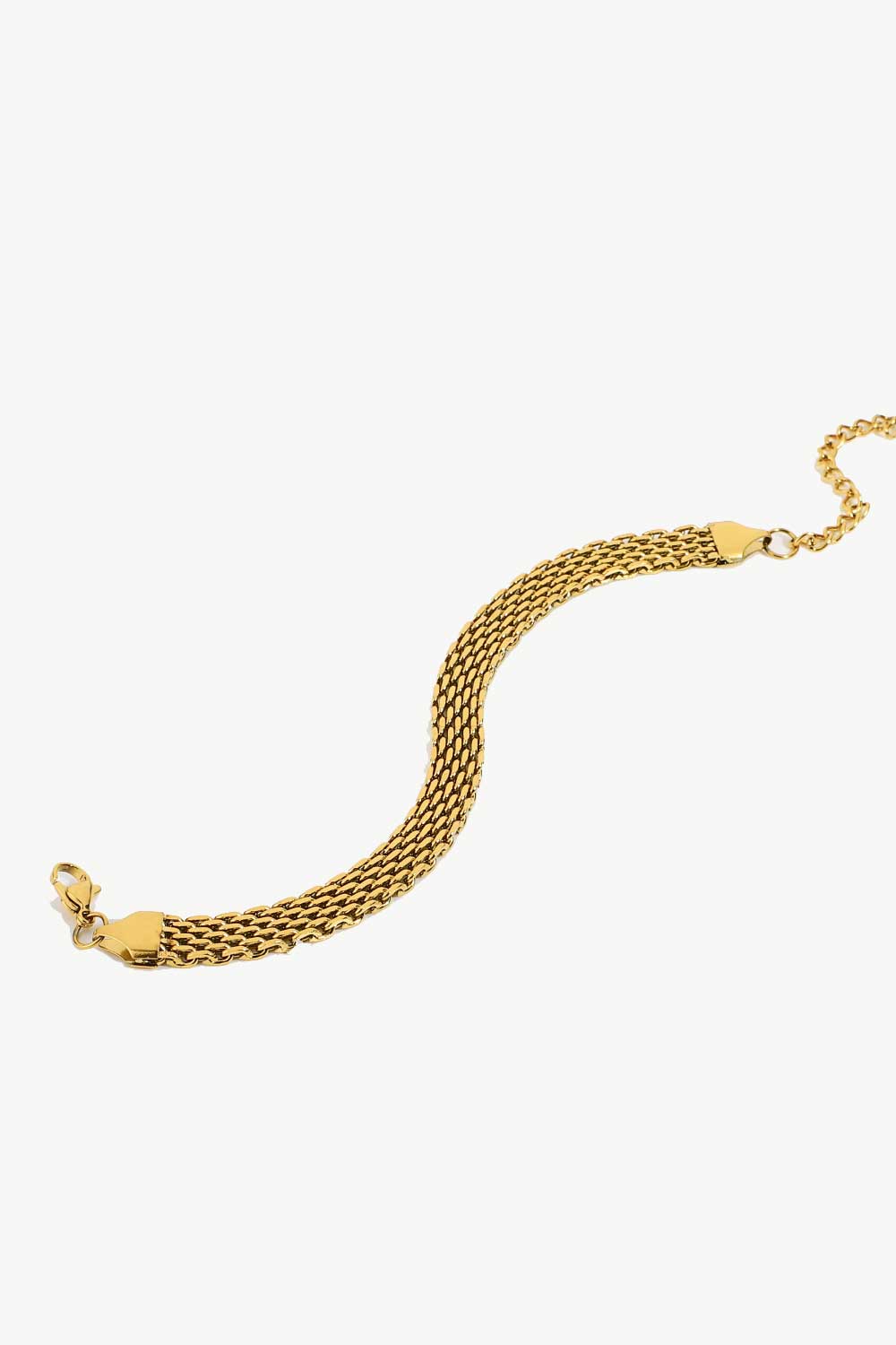 18K Gold - Plated Wide Chain Bracelet - adritiX
