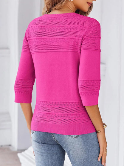 Button Up 3/4 Sleeve Cardigan - adritiX