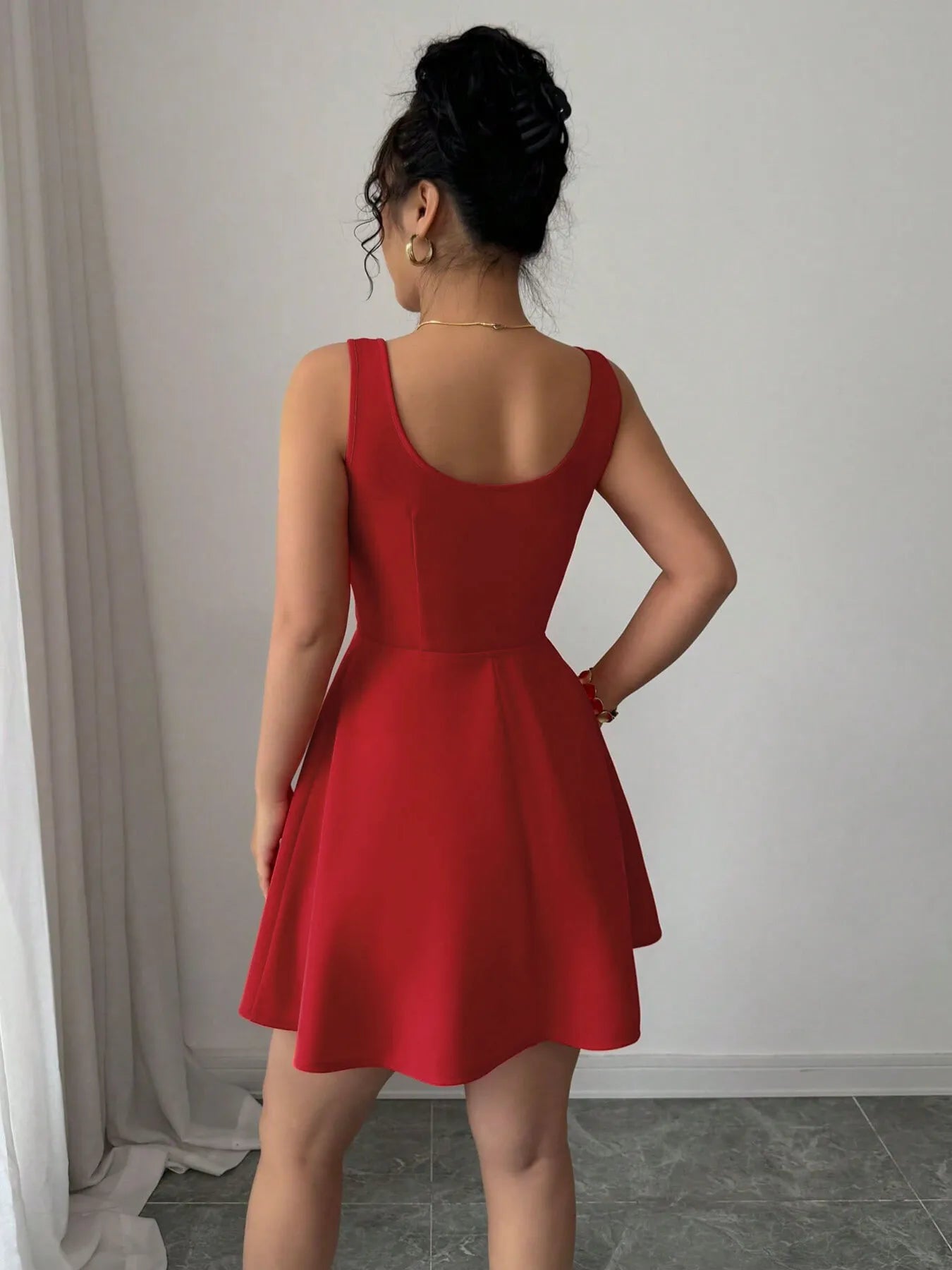 Tie Front Wide Strap Dress - adritiX
