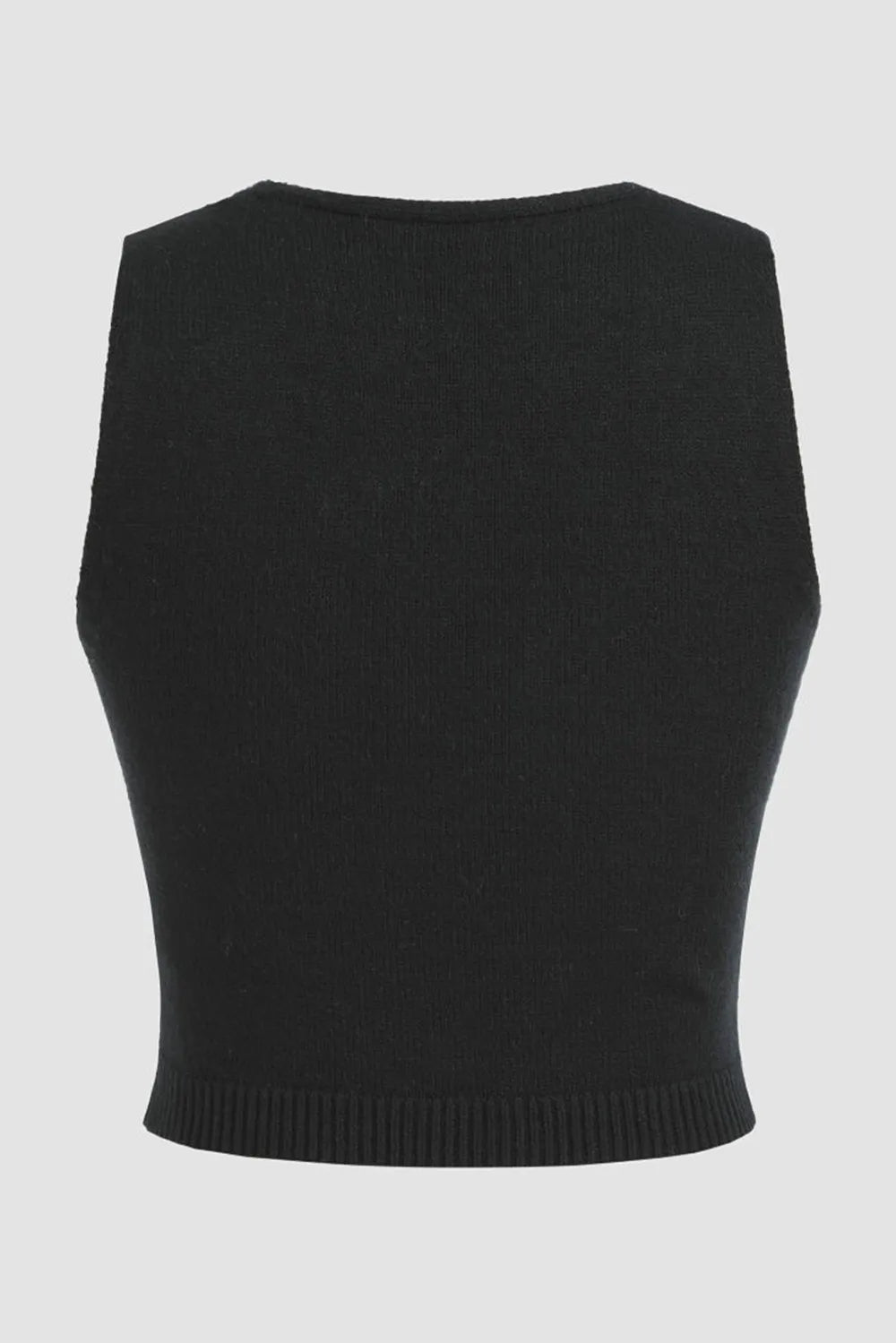 Flower Scoop Neck Knit Vest - adritiX