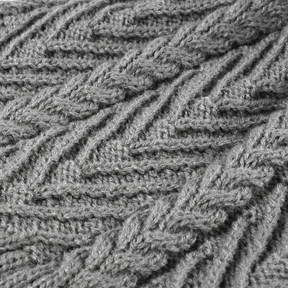 Cable Knit Solid Color Hat with Pompom - adritiX
