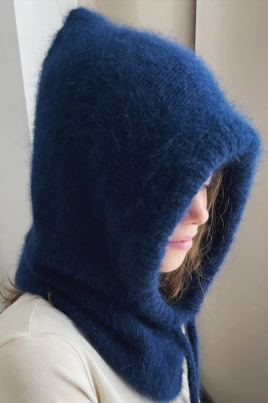 Drawstring Solid Color Thermal Knit Hat - adritiX