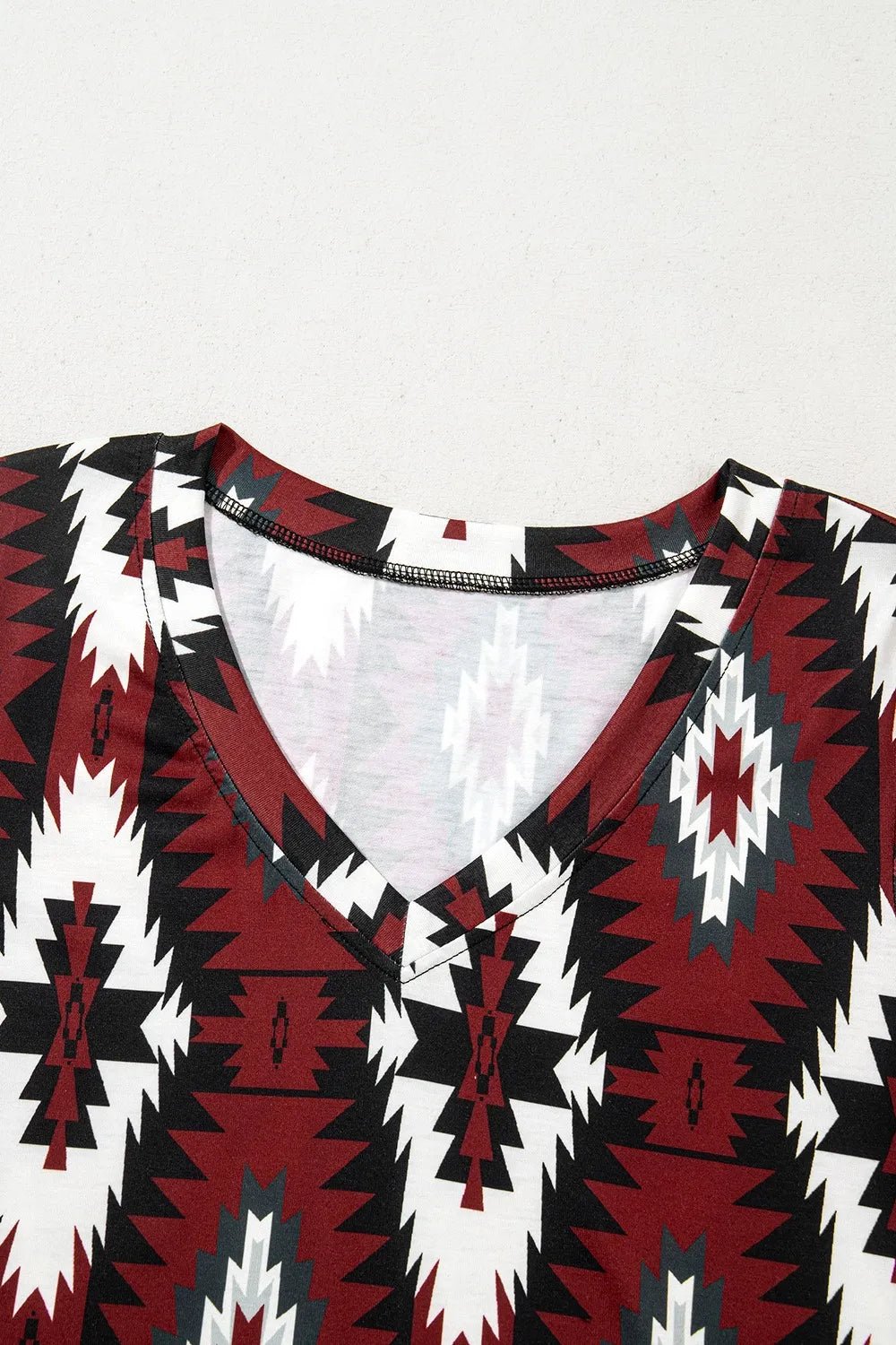 Aztec Print V-Neck Midi Dress - adritiX
