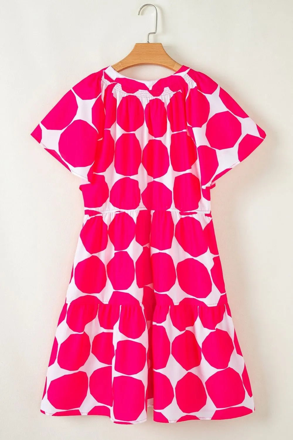 Contrast Notched Flutter Sleeve Dress - adritiX