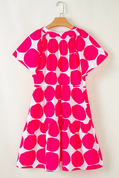 Contrast Notched Flutter Sleeve Dress - adritiX