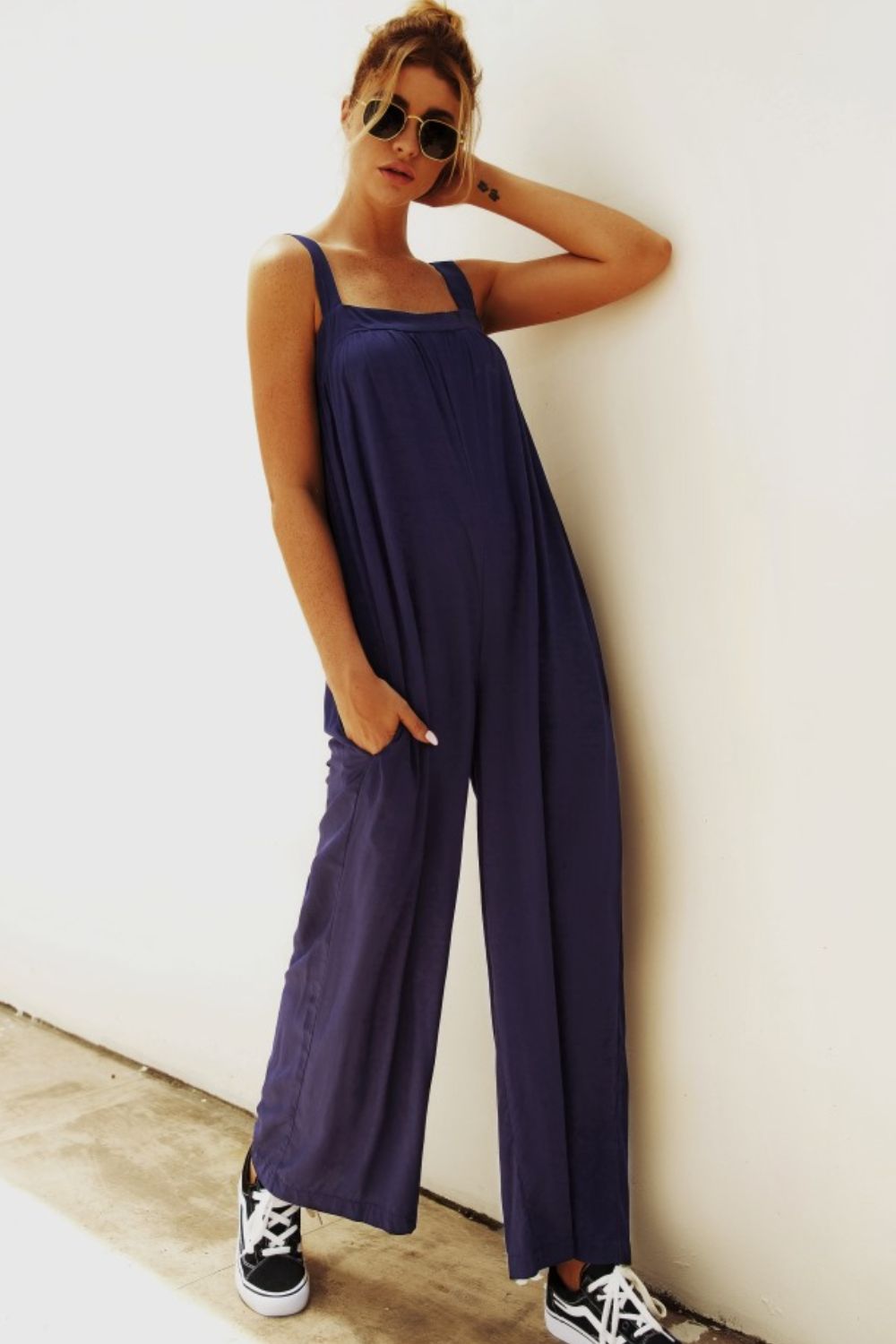 Elegant Wide Strap Wide Leg Jumpsuit - adritiX