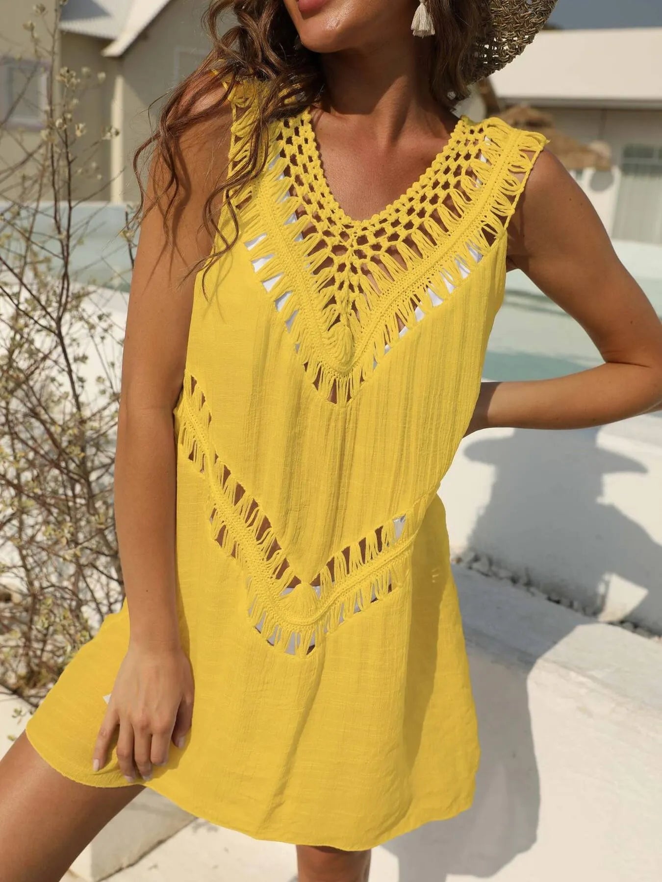 Crochet Detail Beach Cover Up Dress - adritiX