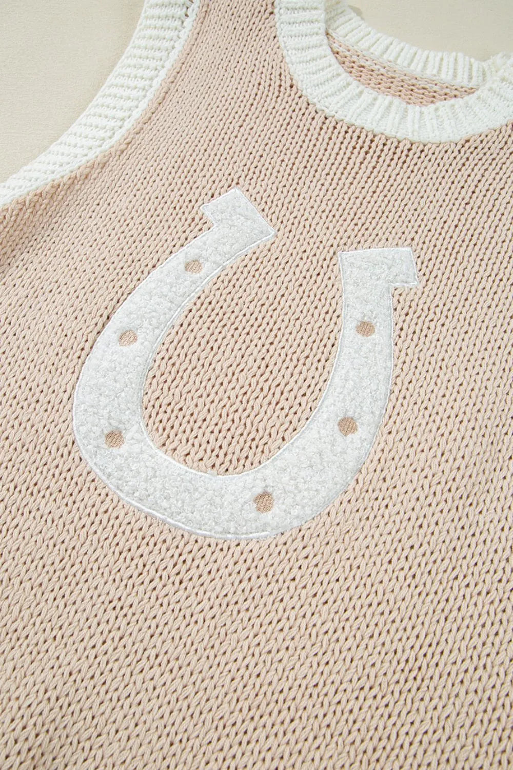 Round Neck Contrast Sweater Vest - adritiX