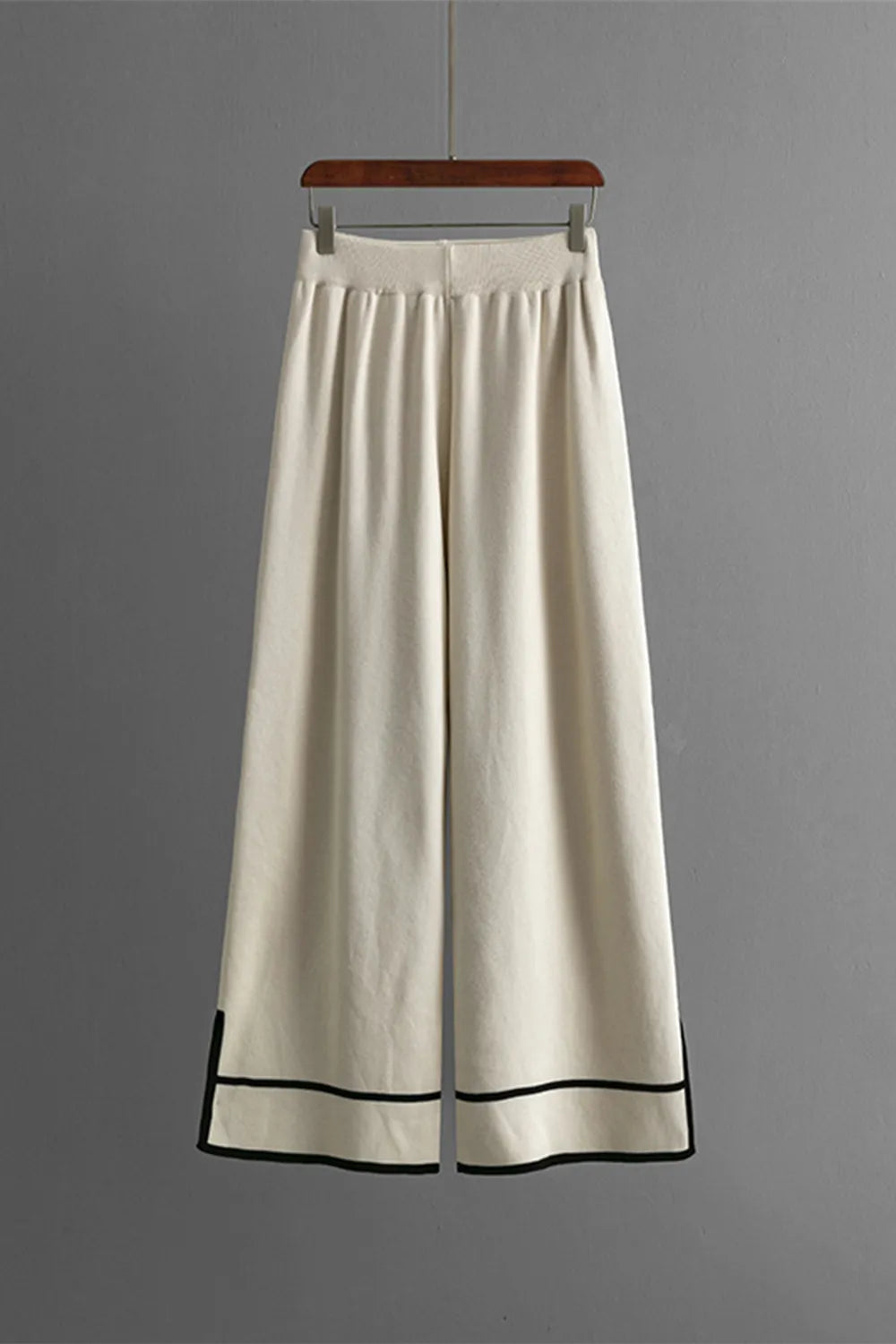 Elegant High-Low Round Neck Top and Pants Sweater Set - adritiX