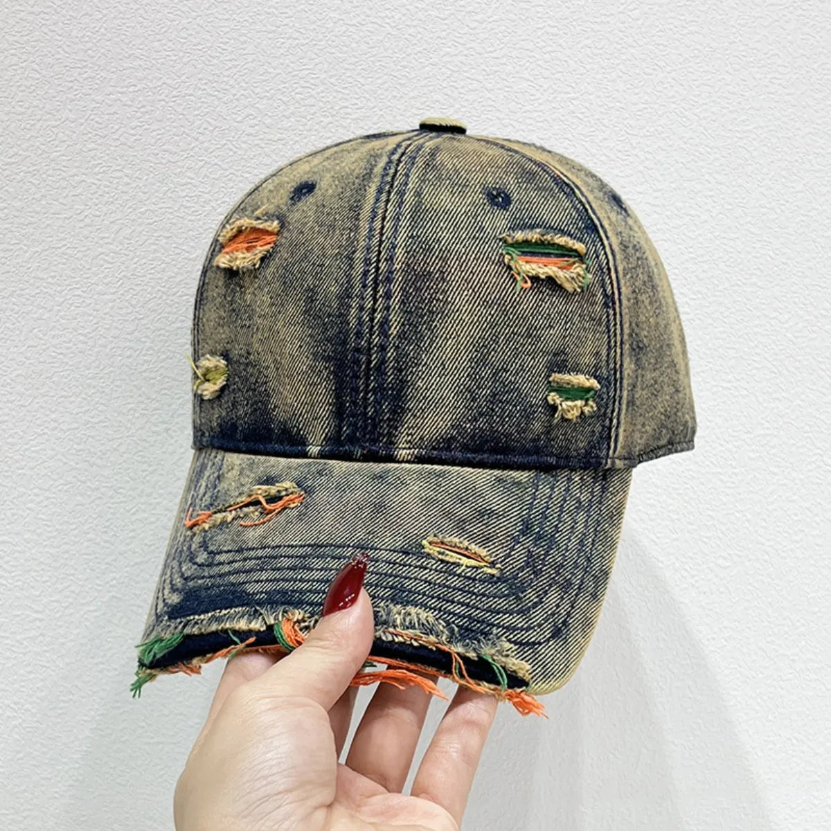 Distressed Adjustable Baseball Cap - adritiX