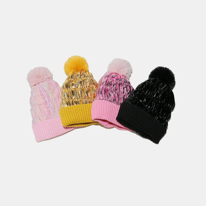 Thermal Knit Hat with Pompom - adritiX