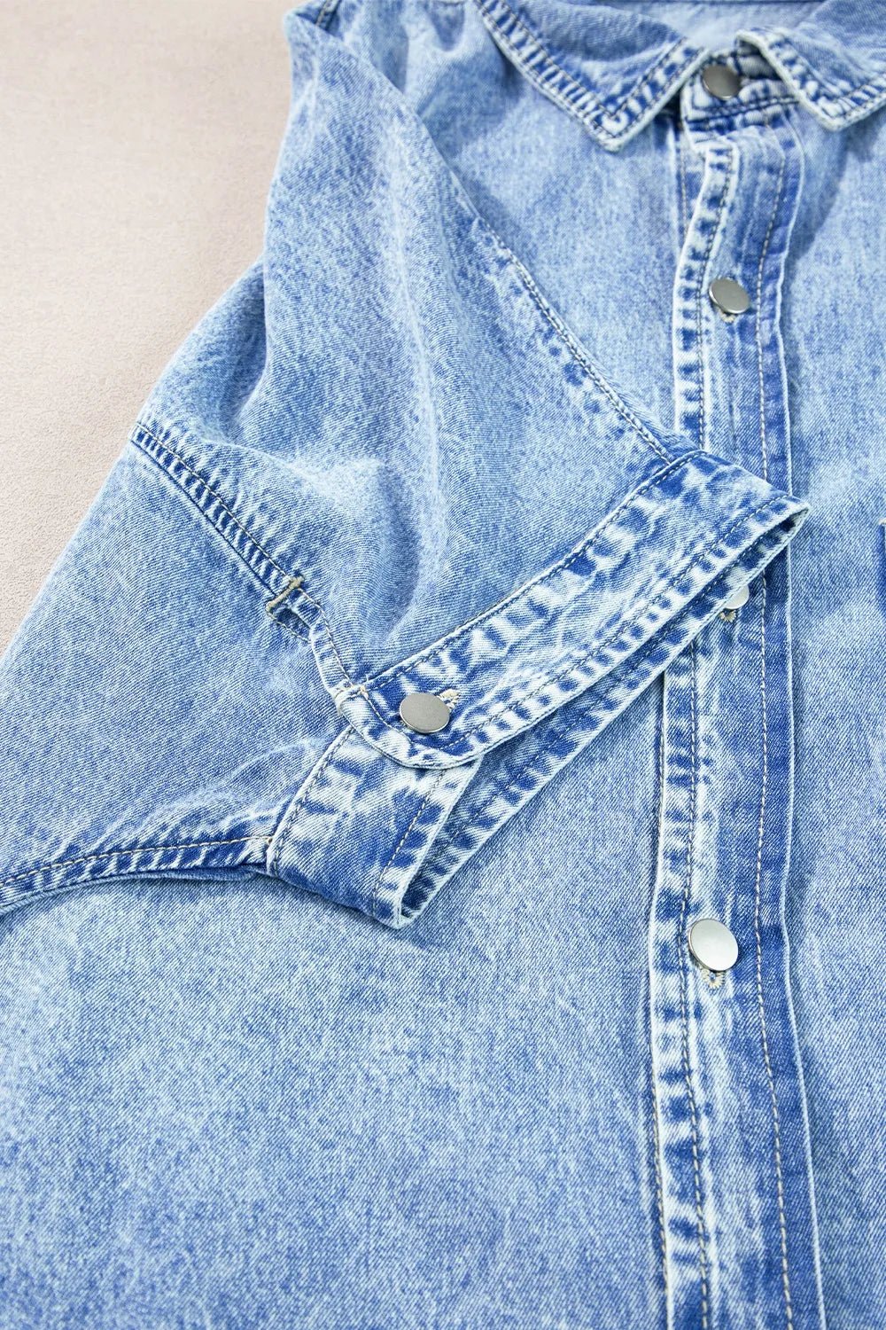 Oversized Button Down Denim Shirt Dress - adritiX