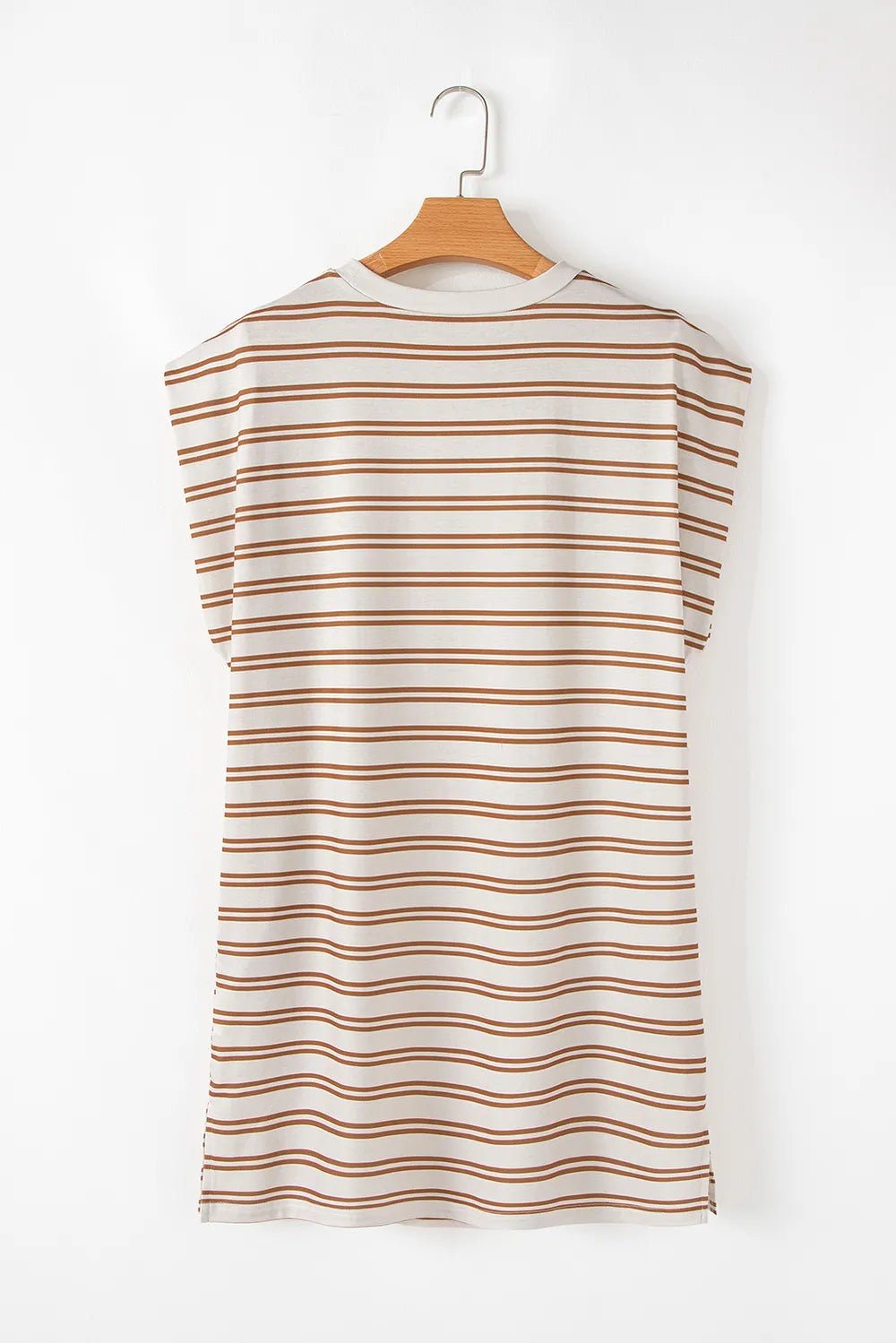 Stripe Round Neck Sleeveless Pocketed Mini Dress - adritiX