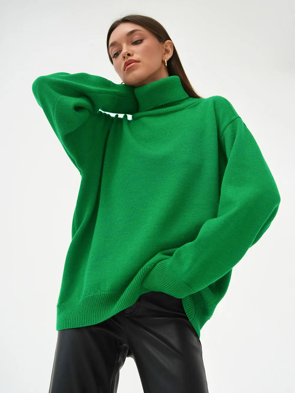 Turtleneck Long Sleeve Sweater - adritiX