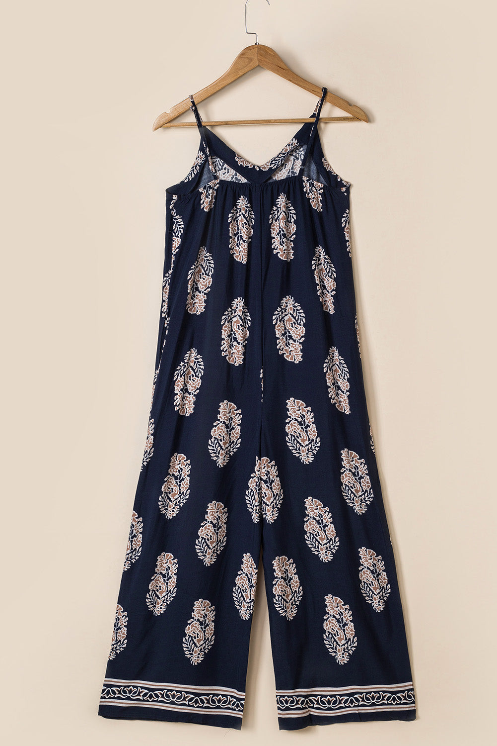 Elegant Printed V-Neck Sleeveless Jumpsuit - adritiX