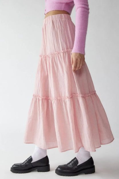 Frill Elastic Waist Skirt - adritiX