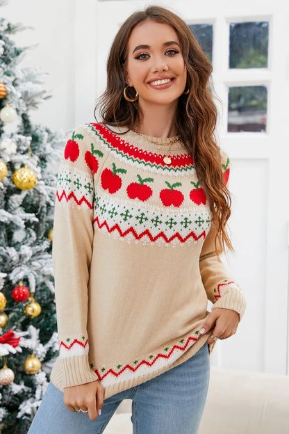 Angel Wings Graphic Round Neck Long Sleeve Sweater - adritiX