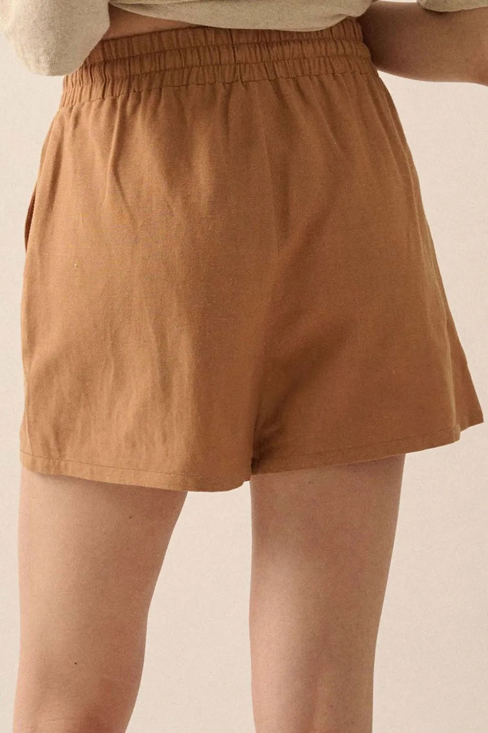 Embroidered Boho Tasseled Drawstring Elastic Waist Casual Shorts - adritiX