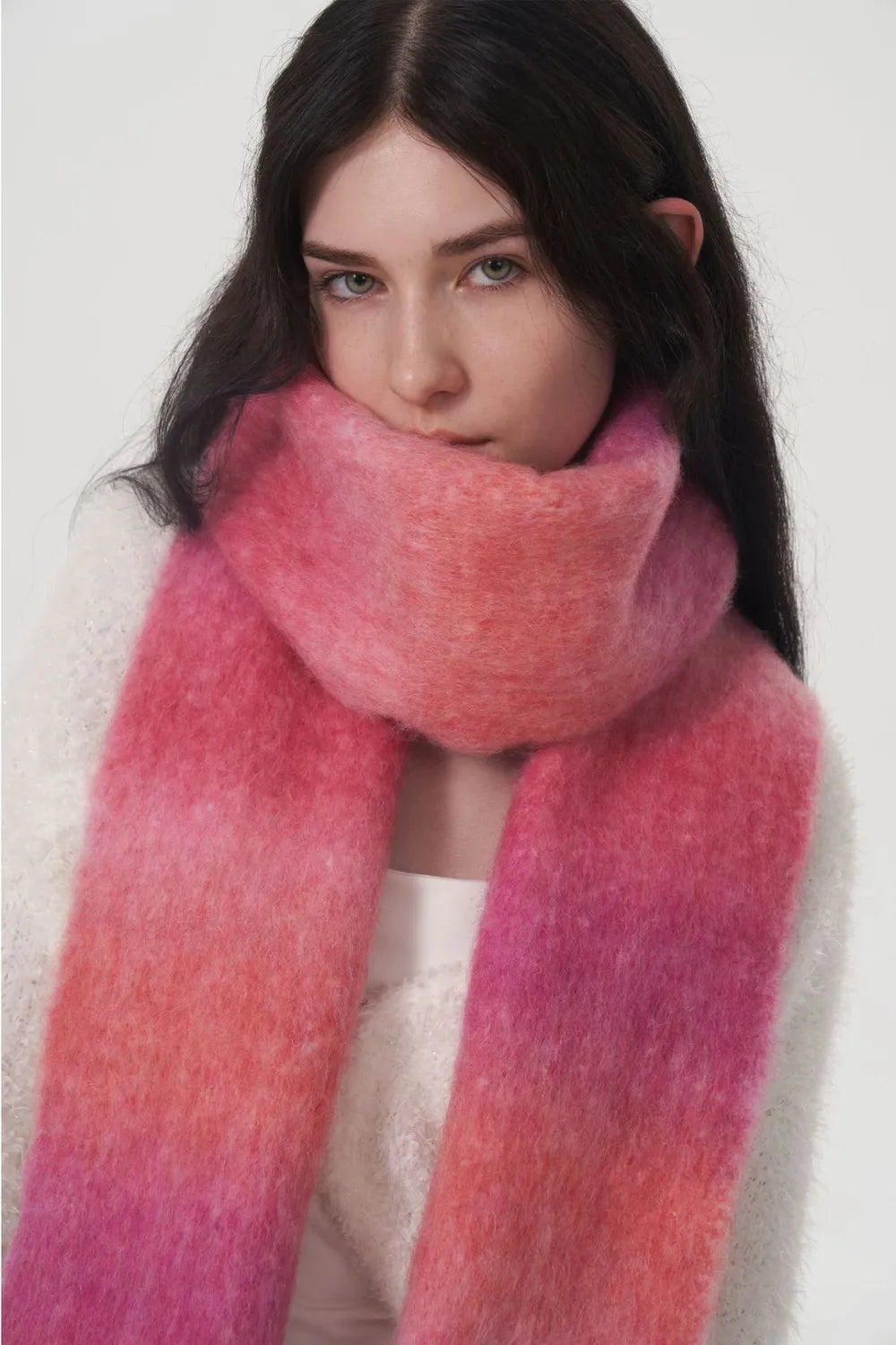 Fringe Gradient Thermal Scarf - adritiX