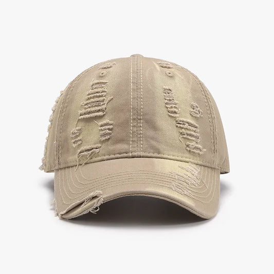 Distressed Adjustable Cotton Baseball Cap - adritiX