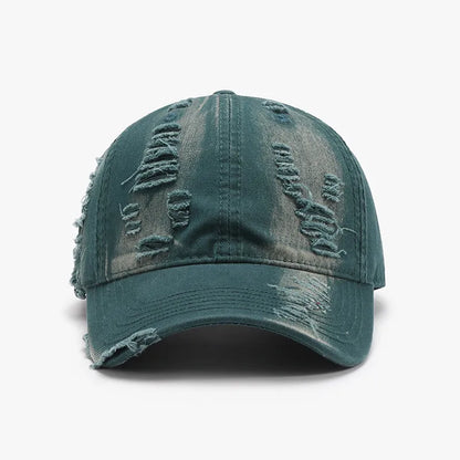 Distressed Adjustable Cotton Baseball Cap - adritiX
