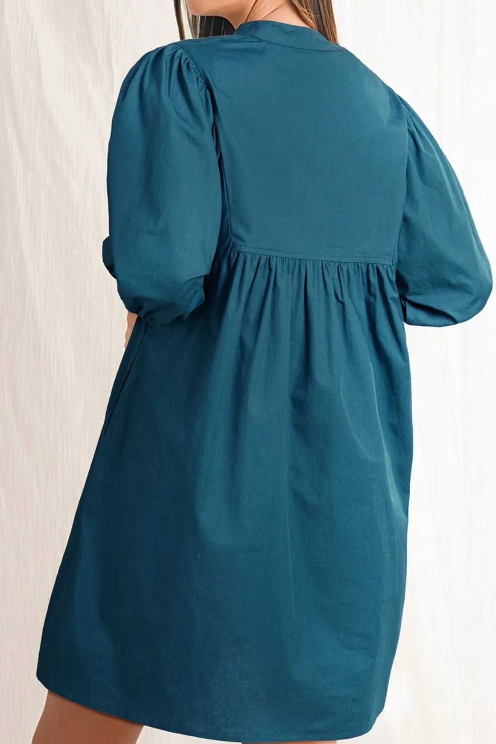 Loose Fit Puff Sleeve Mini Dress - adritiX