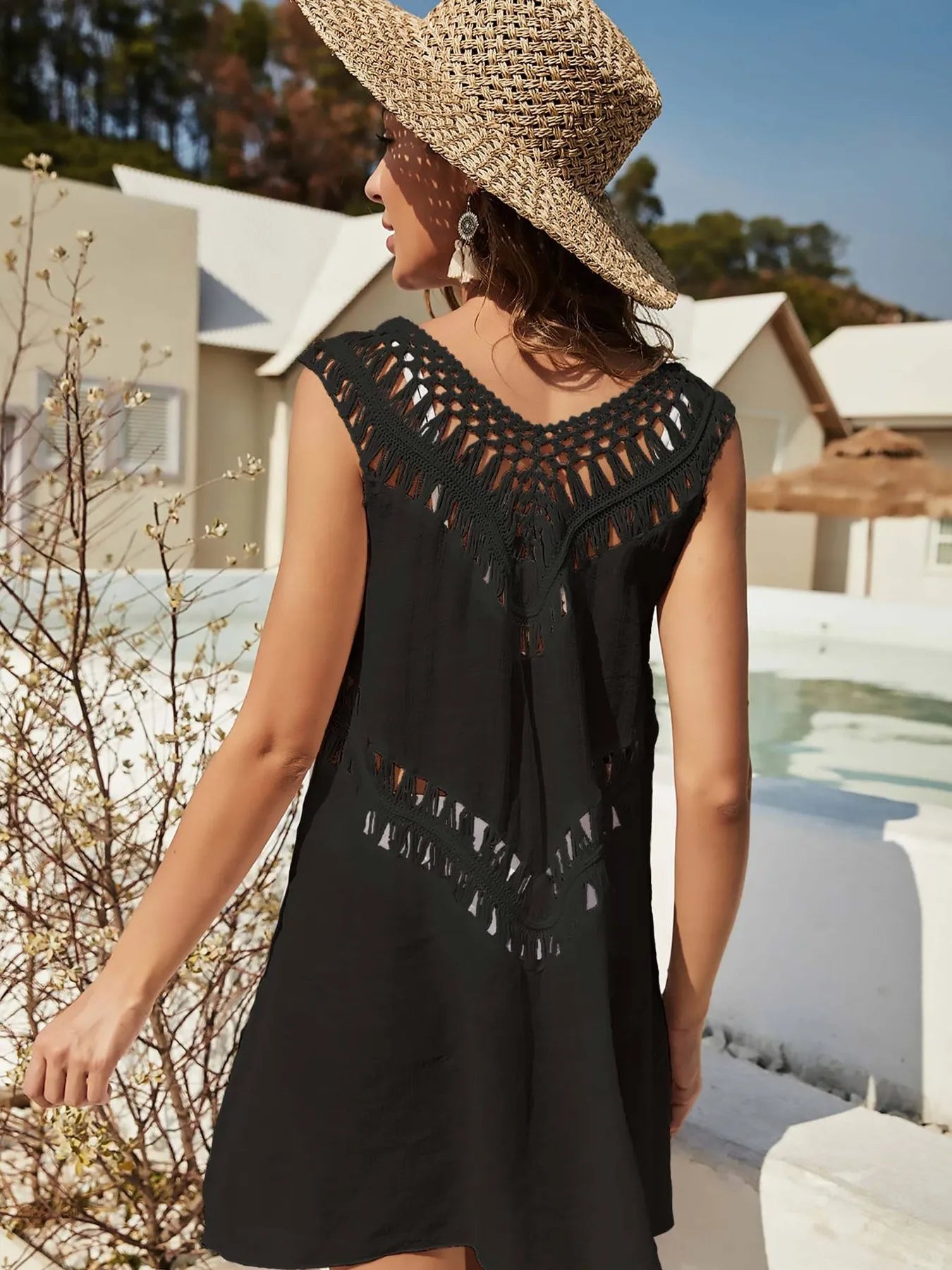 Crochet Detail Beach Cover Up Dress - adritiX