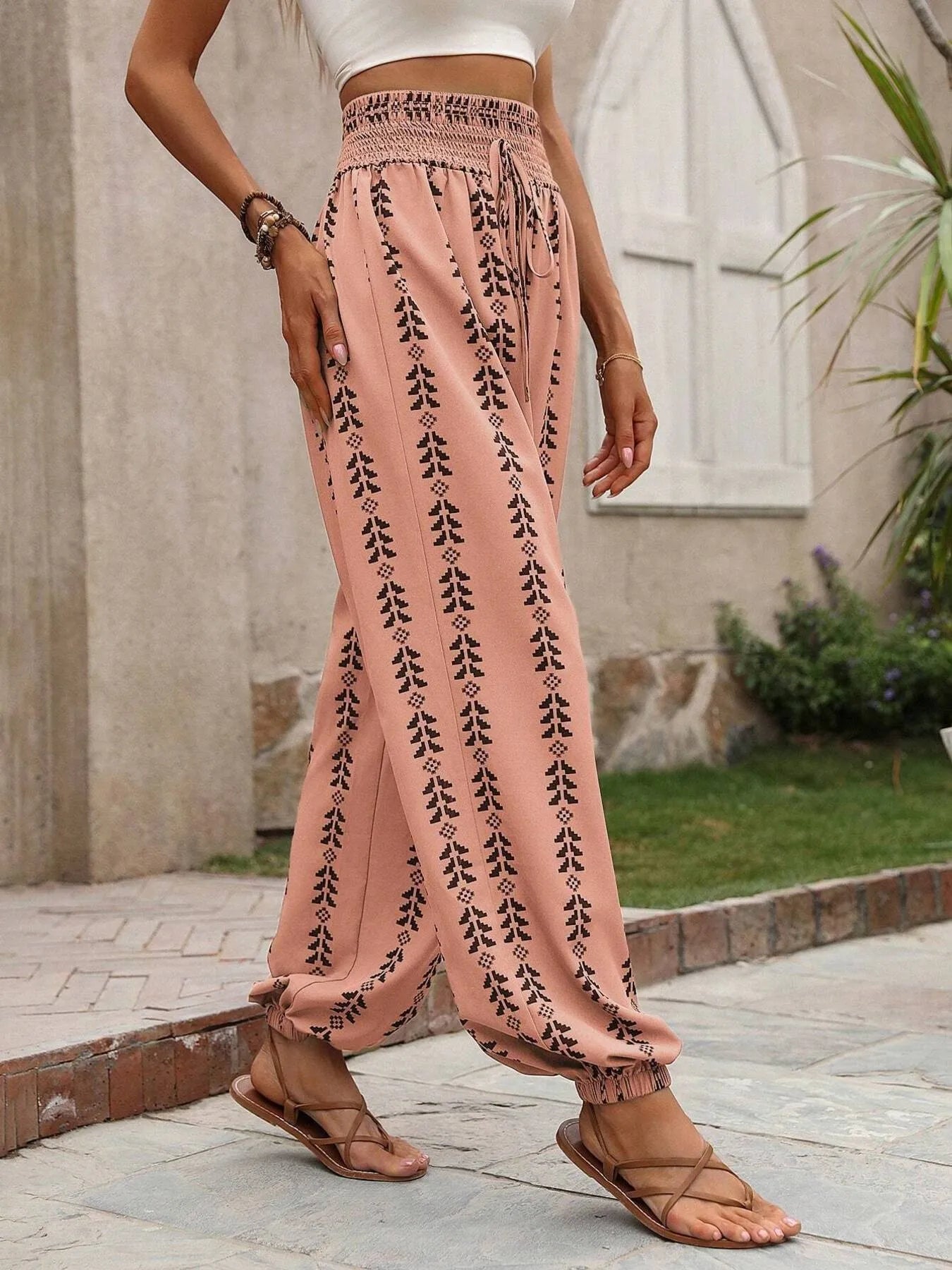 Printed Wide Leg Pants - adritiX