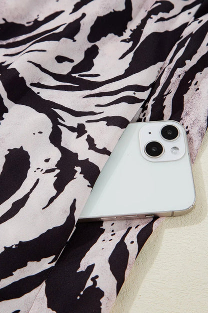 Abstract Print Tie Back Maxi Cami Dress - adritiX