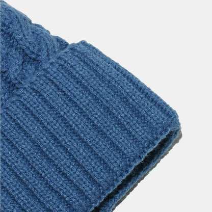 Cable Knit Winter Hat with Pompom - adritiX