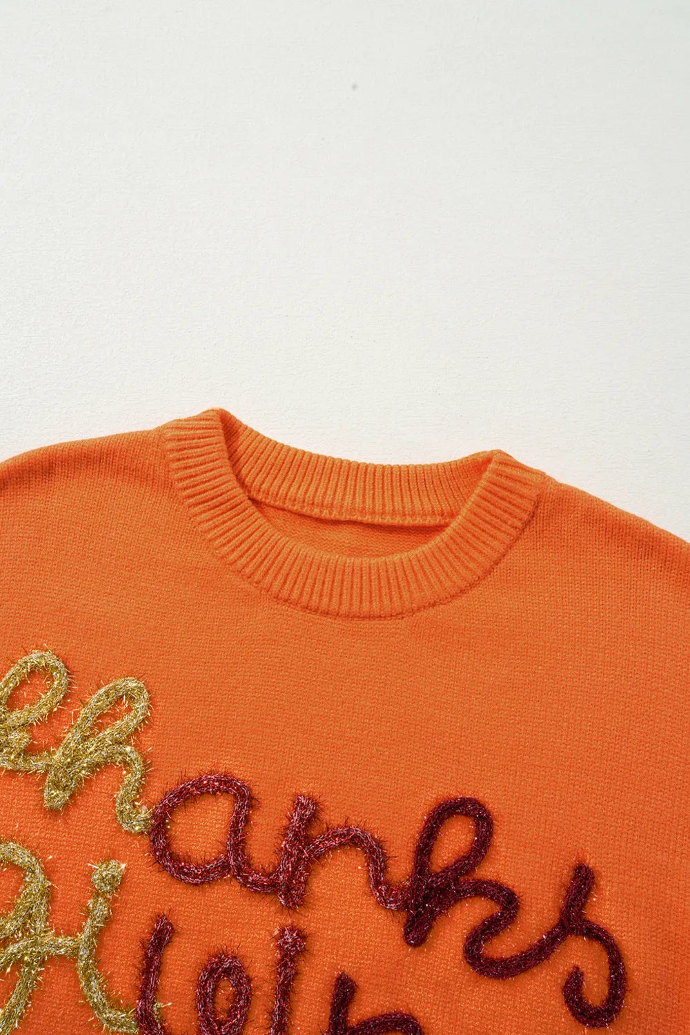THANKSGIVING Round Neck Dropped Shoulder Sweater - adritiX