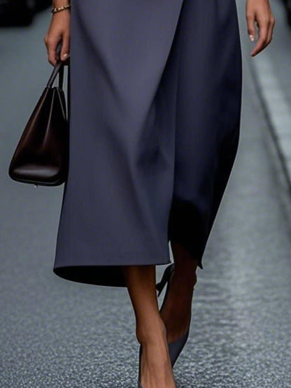 Round Neck Sleeveless Midi Sheath Dress - adritiX