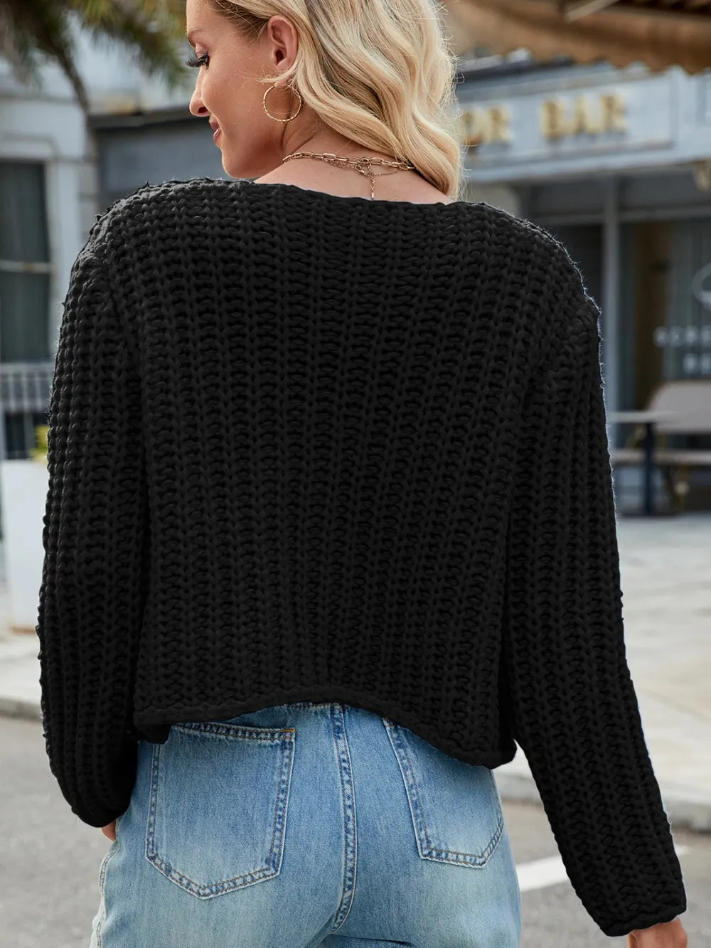 Round Neck Button Up Cardigan with Pockets - adritiX