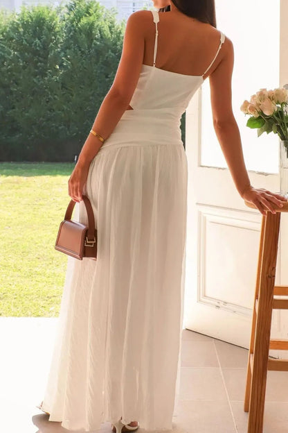 Cutout Back V-Neck Dress - adritiX