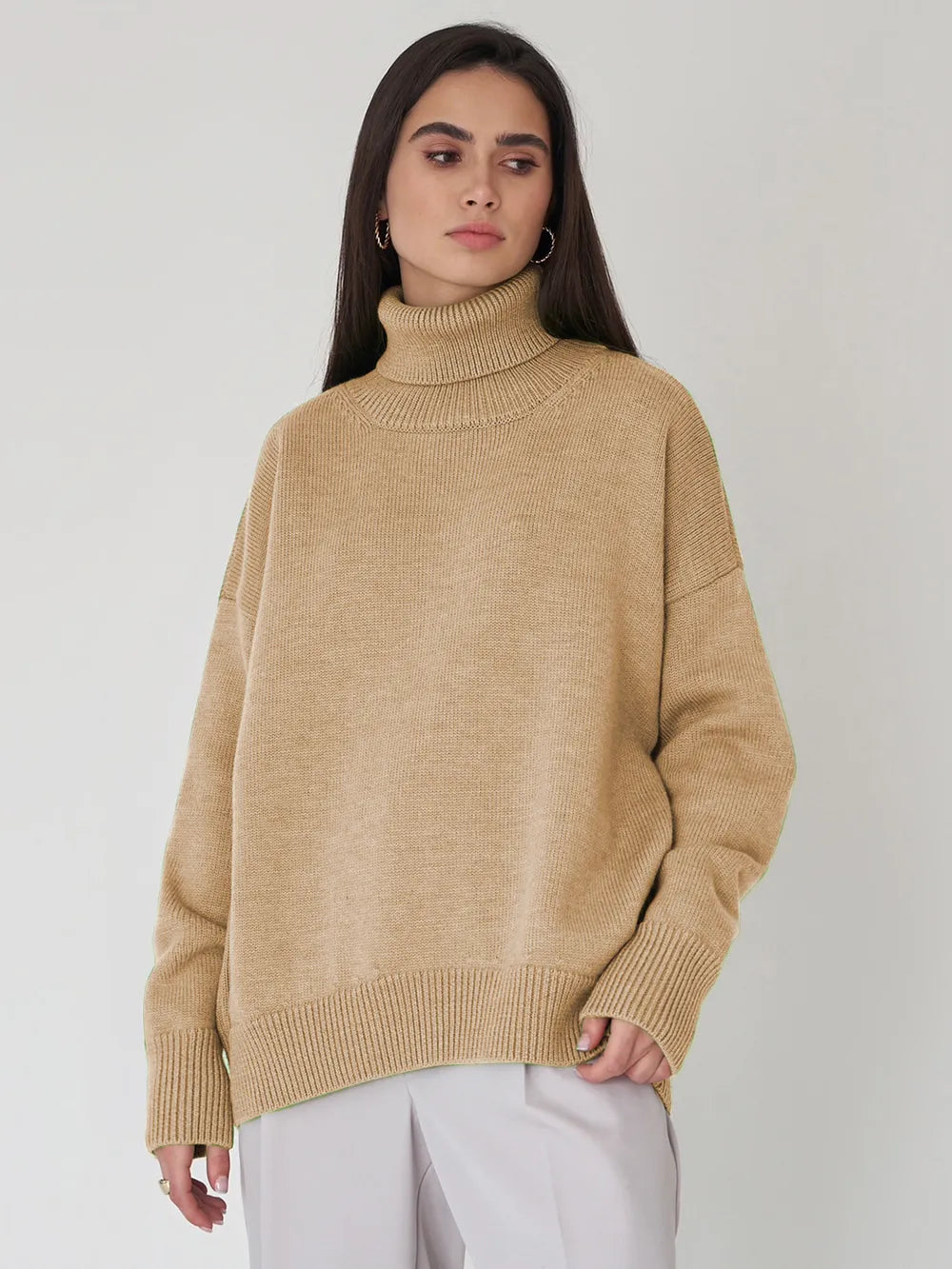 Turtleneck Long Sleeve Sweater - adritiX