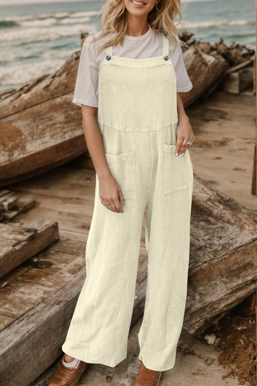 Elegant Full Size Wide Leg Front Pocket Jumpsuit - adritiX