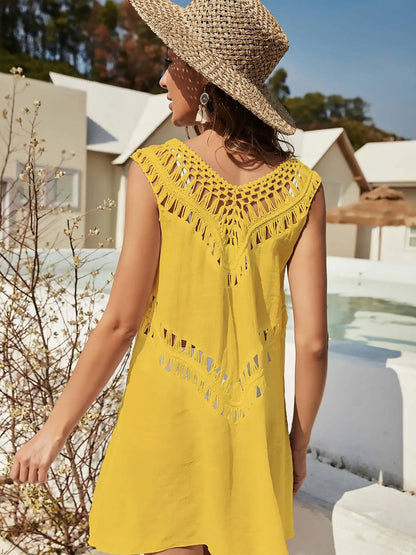 Crochet Detail Beach Cover Up Dress - adritiX