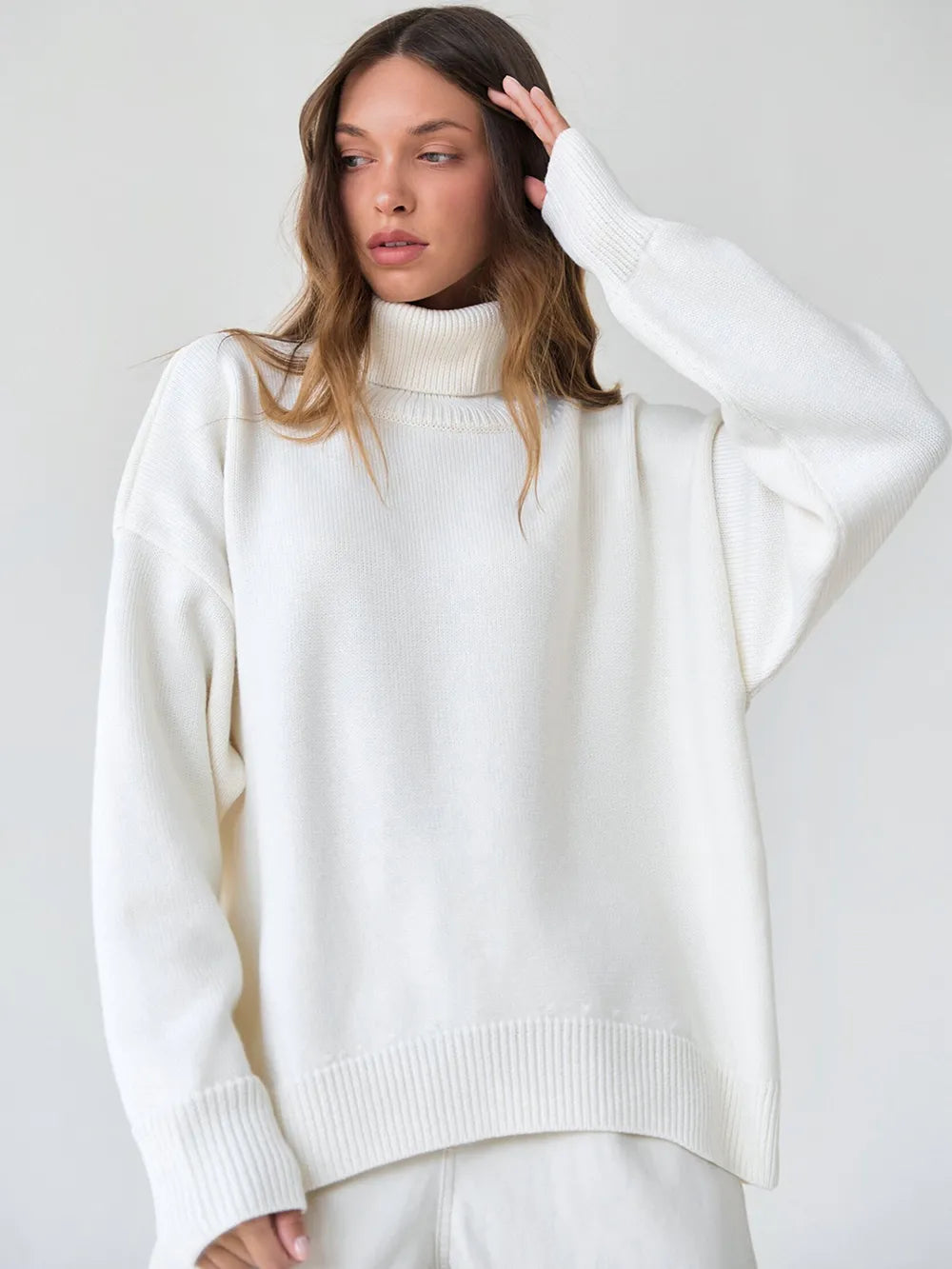 Turtleneck Long Sleeve Sweater - adritiX