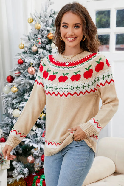 Angel Wings Graphic Round Neck Long Sleeve Sweater - adritiX