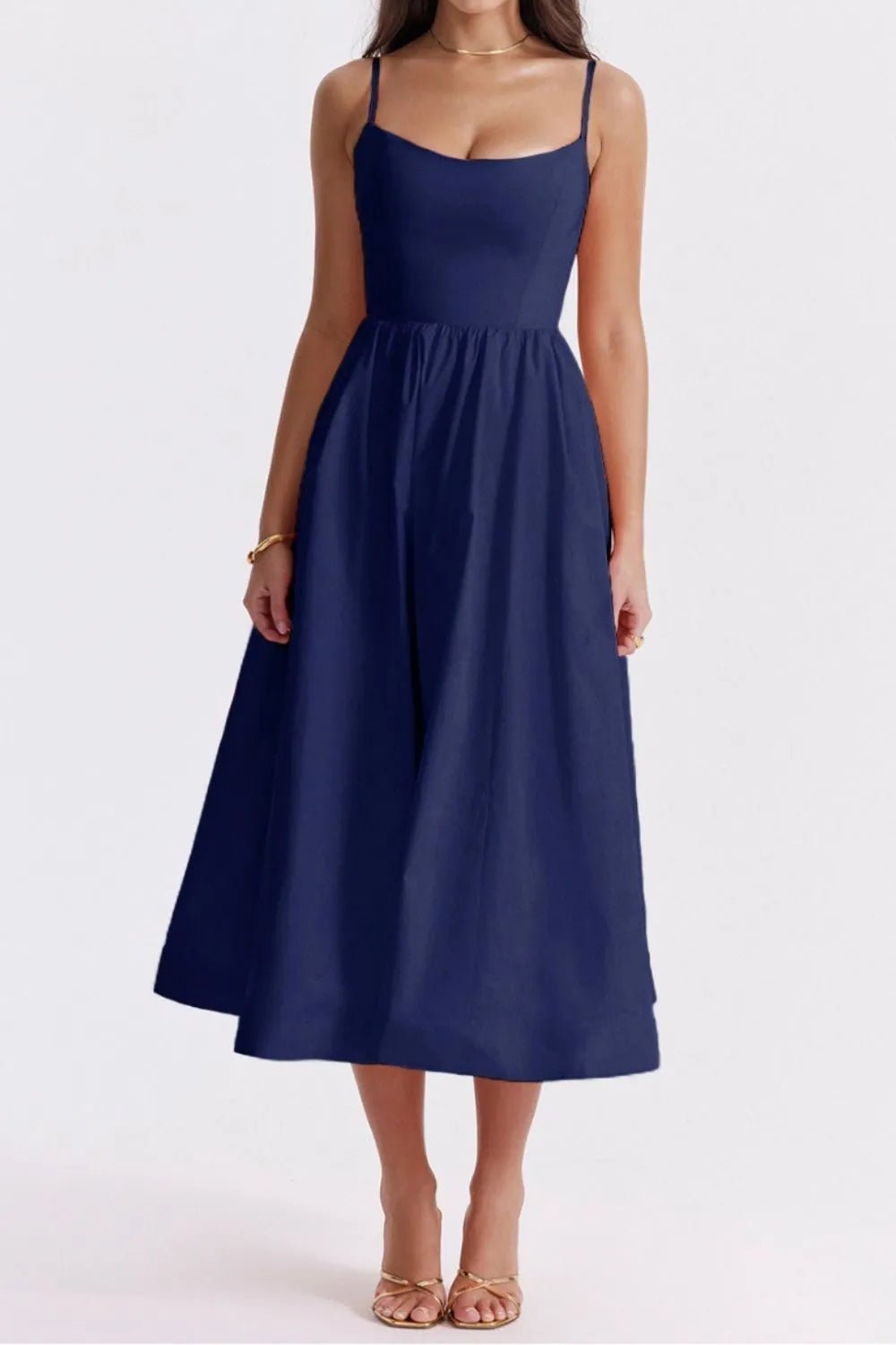 Floral Print Spaghetti Strap Midi Dress - adritiX