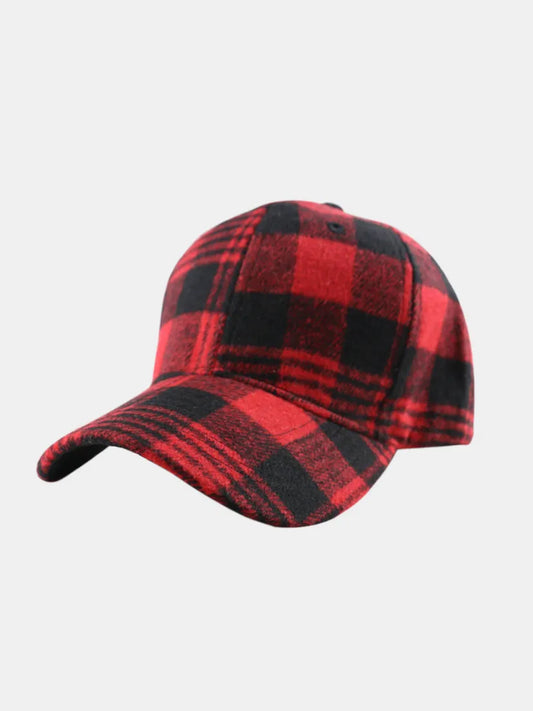 Plaid Adjustable Cotton Baseball Cap - adritiX