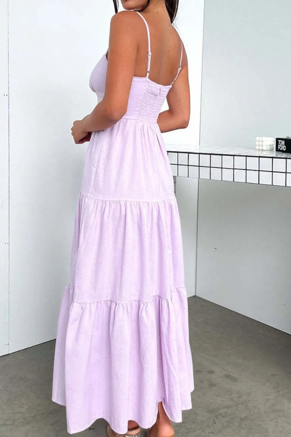 Cut-Out Tiered Dress with Spaghetti Straps - adritiX