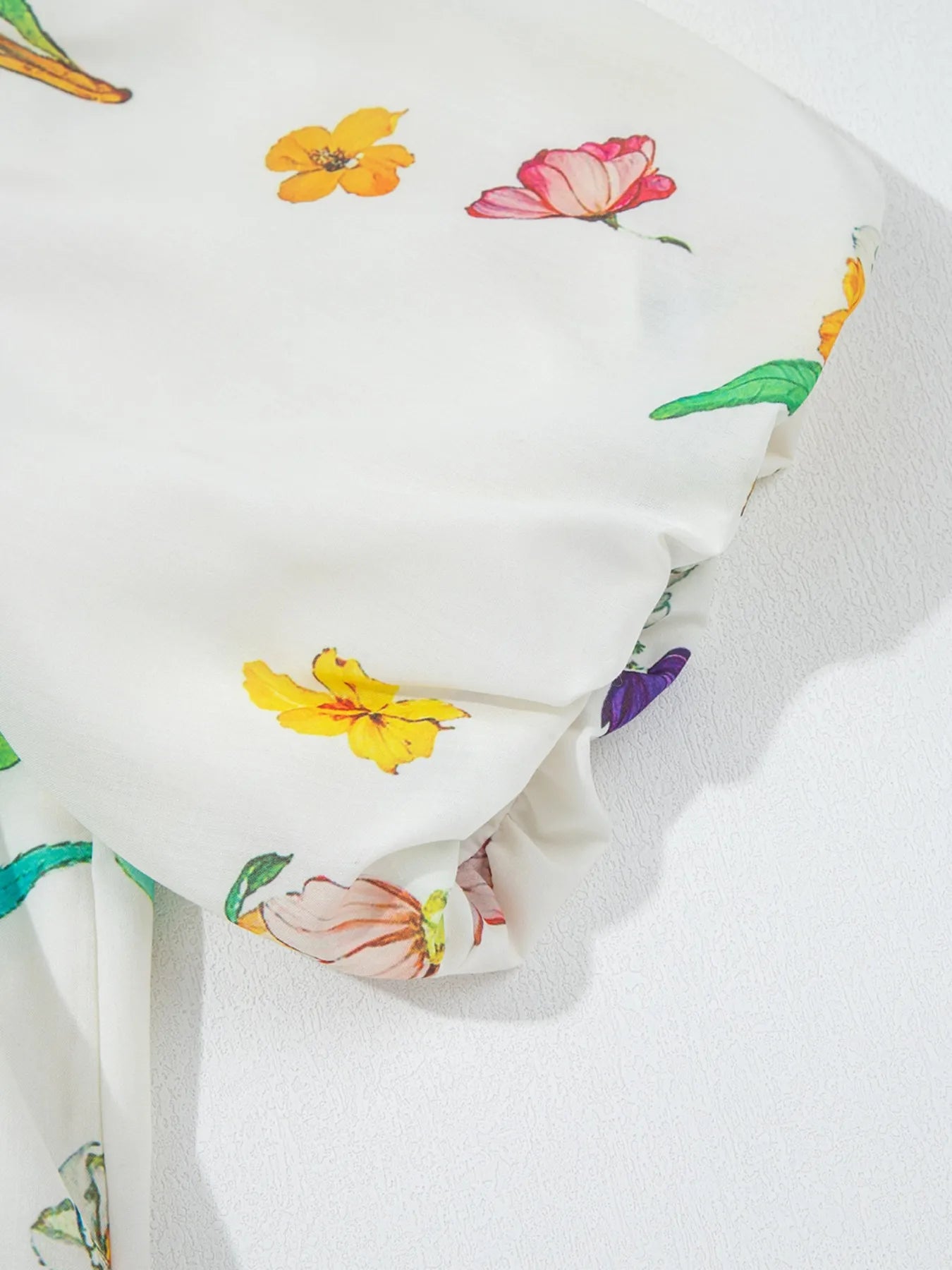 Floral Print Notched Short Sleeve Dress - adritiX