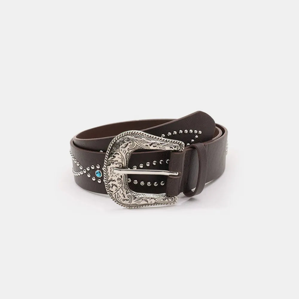 PU Leather Rhinestone Belt - adritiX