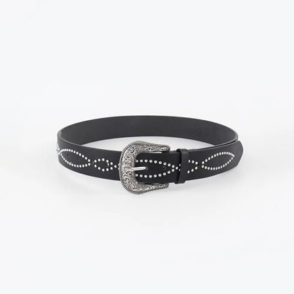 PU Leather Rhinestone Belt - adritiX