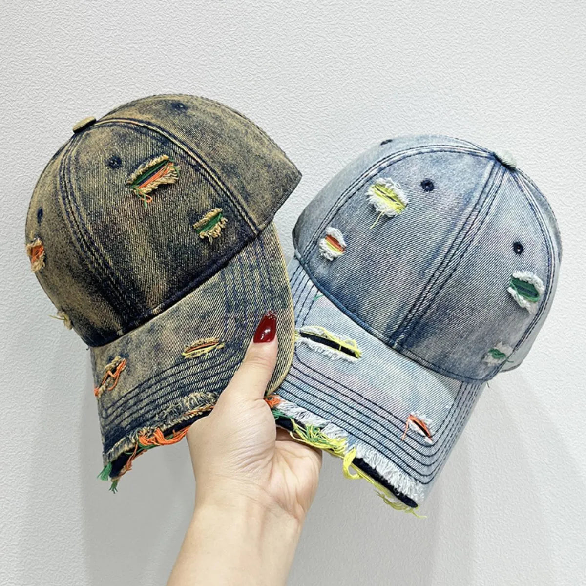 Distressed Adjustable Baseball Cap - adritiX