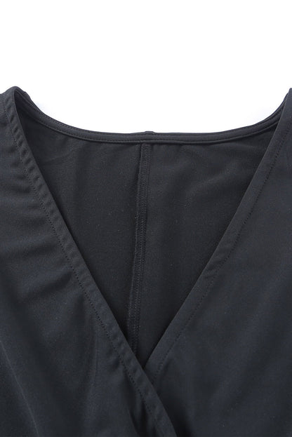 Elegant Twisted Plunge Three-Quarter Sleeve Jumpsuit - adritiX