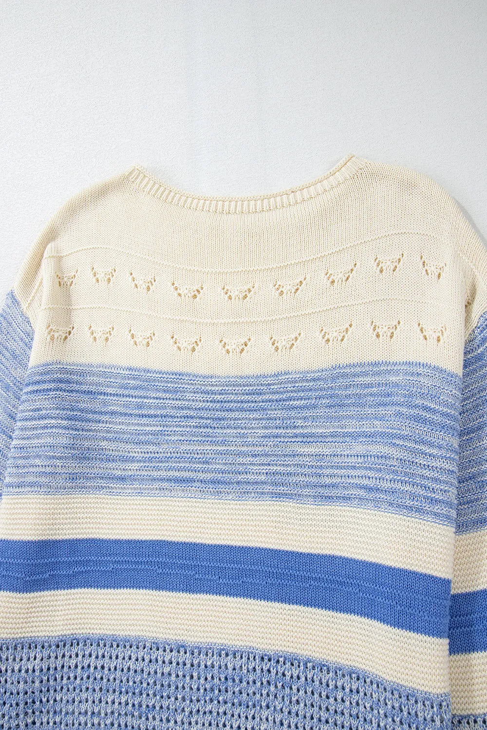 Contrast Round Neck Long Sleeve Sweater - adritiX