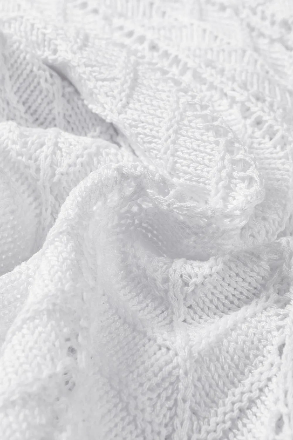 Tie Straps Wave Stripes Textured Eyelet Knitted Vest - adritiX