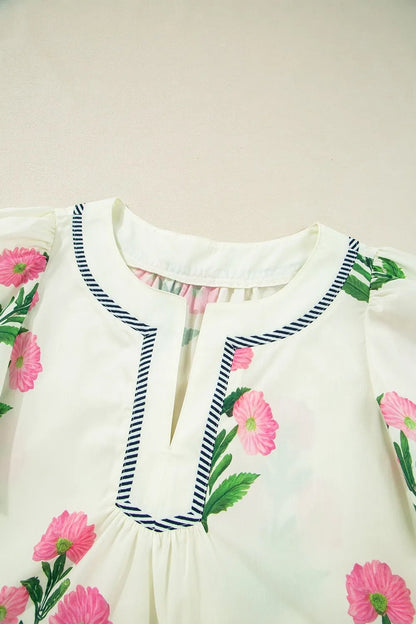 Floral Print Flutter Sleeve Summer Mini Dress - adritiX
